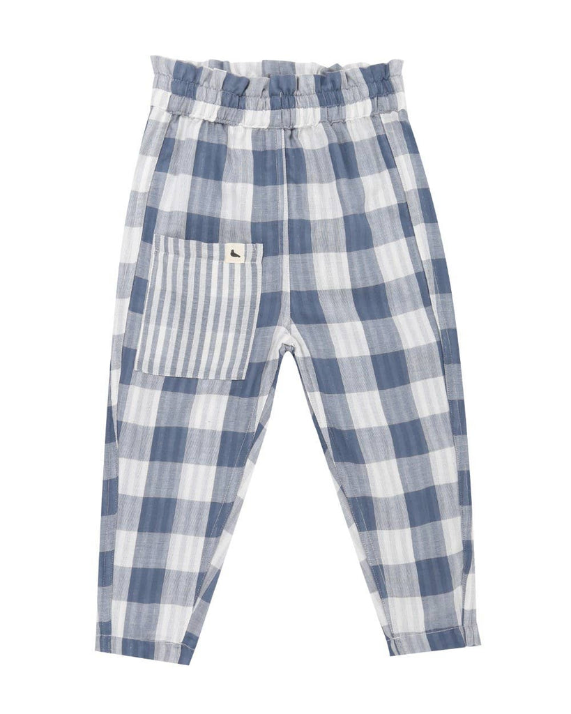 Kids Marine Check Reversible Trouser | Blue