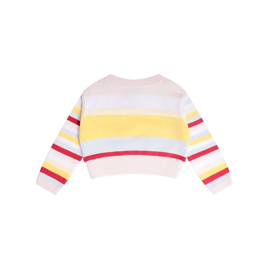 Baby and Toddler Light Knit Cotton Sweater | Pastel Stripes