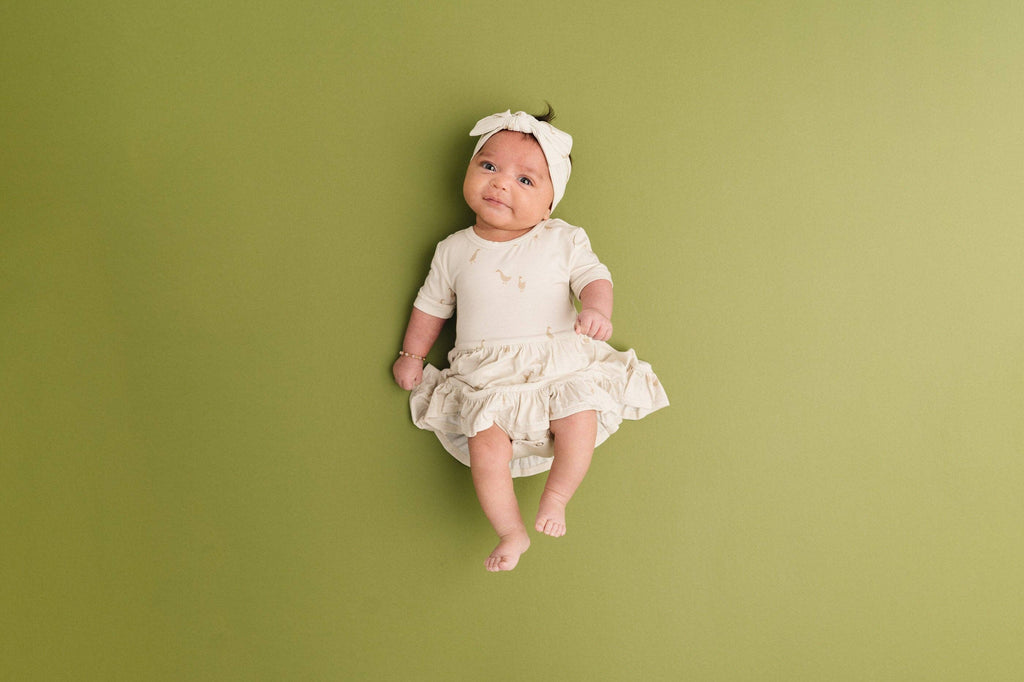 Baby Bamboo Jersey Dress | Silly Goose Cream