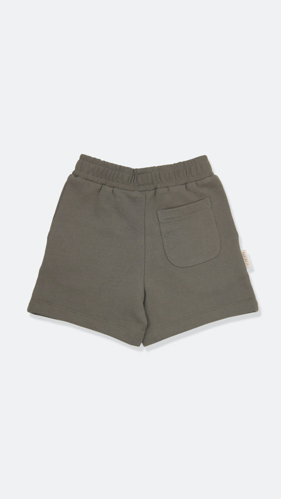 Kids Organic Cotton French Terry Shorts | Dusty Olive