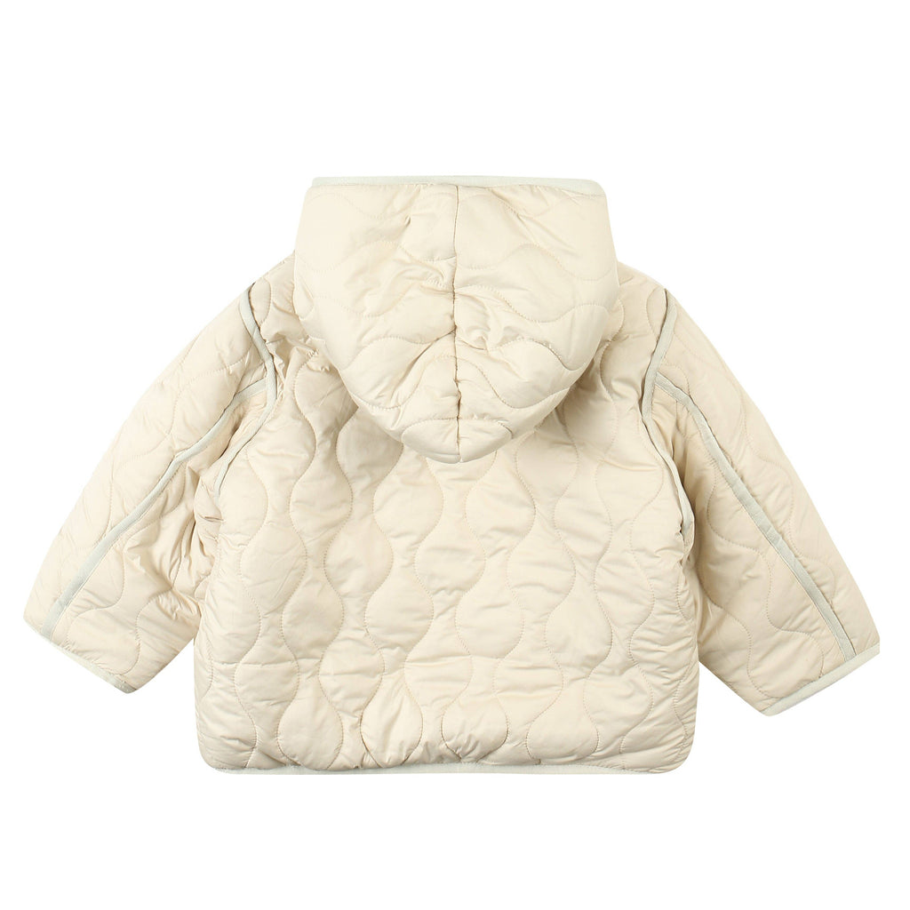 Quilt & Teddy Reversible Jacket | Green/Beige