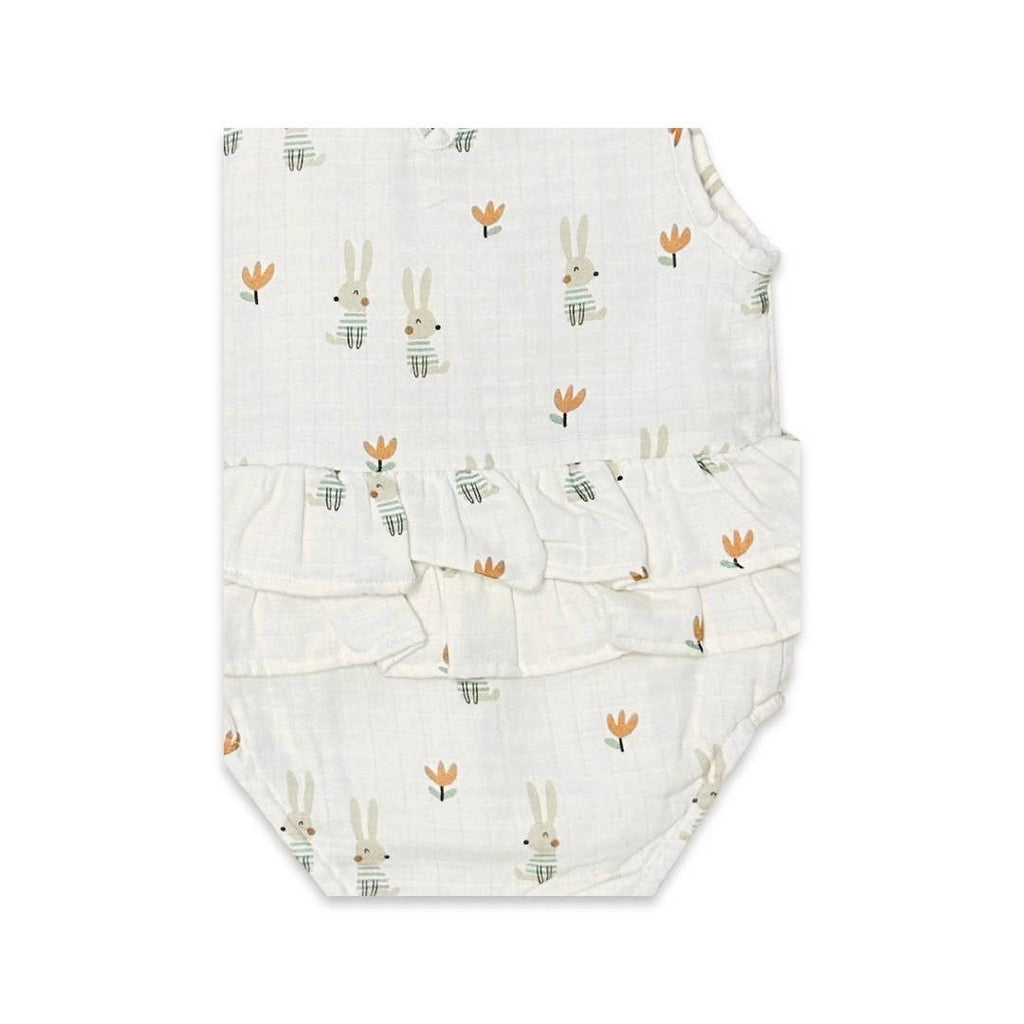 Baby Bunny Ruffle Romper | White