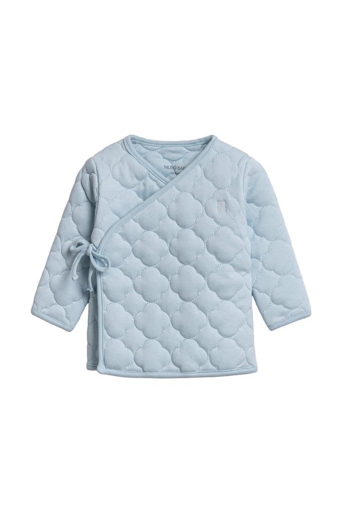 Baby Monogram Embroidered Quilt Cardigan | Blue