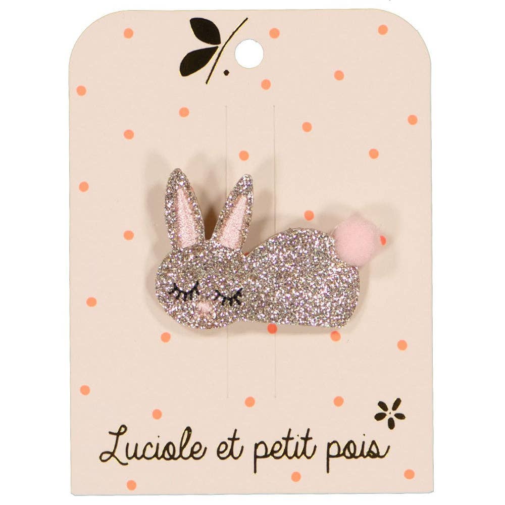 Rabbit Hair Clip | Gold Glitter