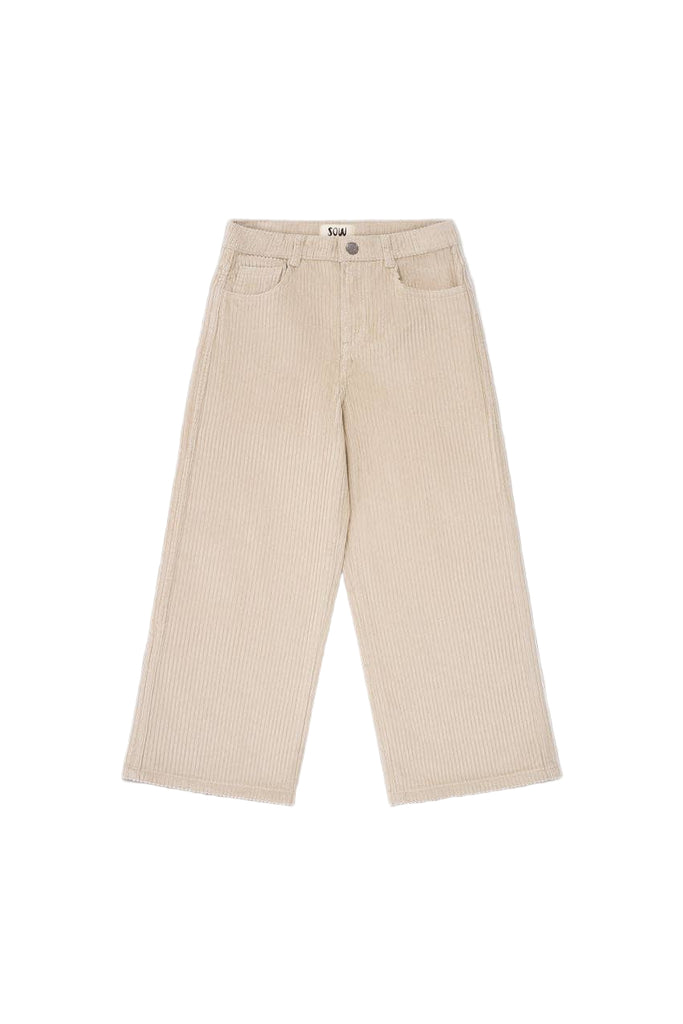 Kids Corduroy Wide Leg Pant | Beige