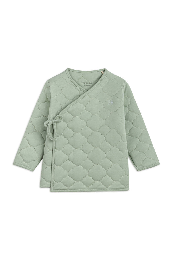 Baby Monogram Embroidered Quilt Cardigan | Green