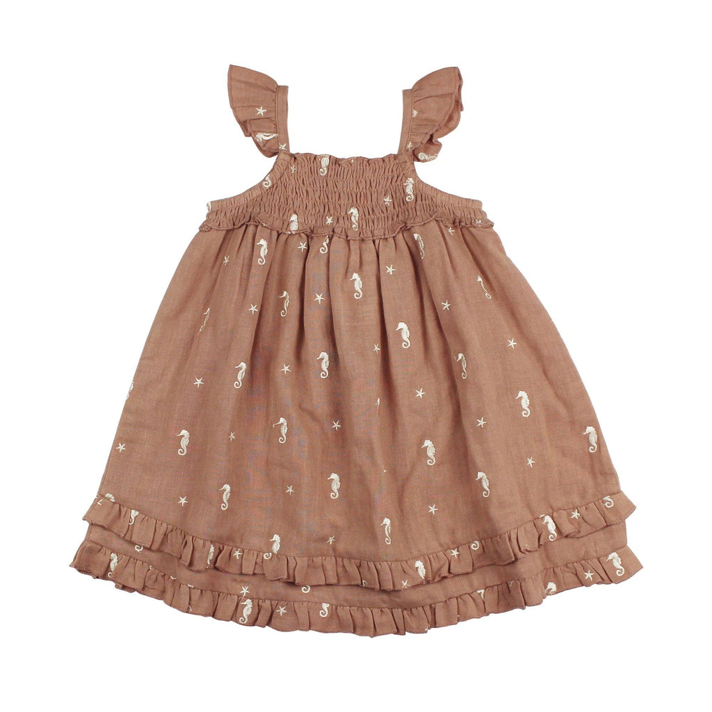 Baby Organic Muslin Summer Dress | Terracotta