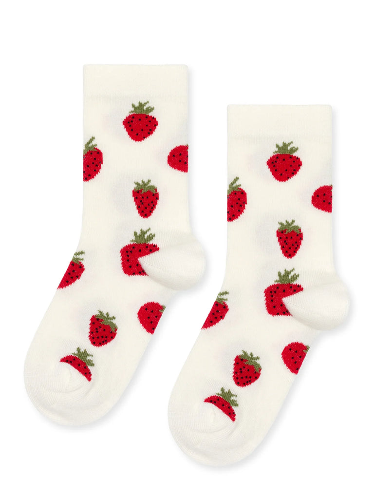 Toddler and Kids Crew Socks | Strawberry Pattern
