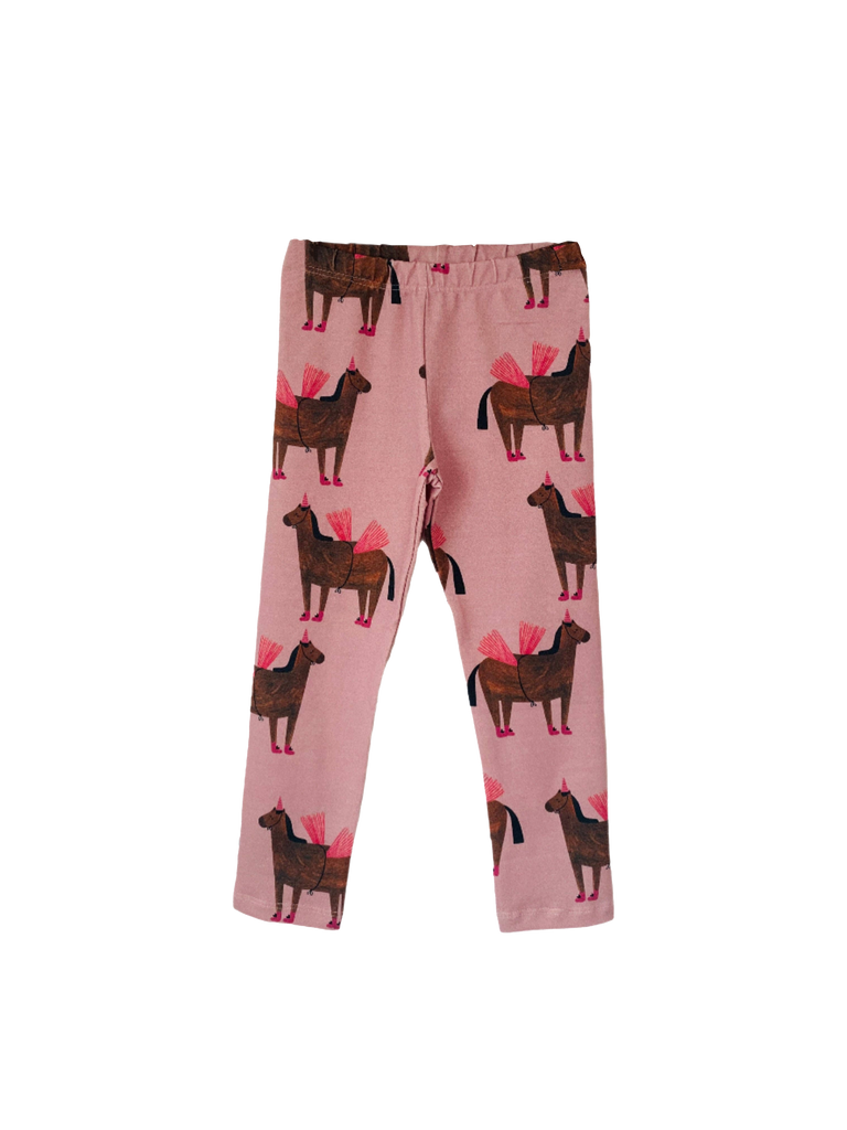 Kids Flying Horse Print Leggings | Pink