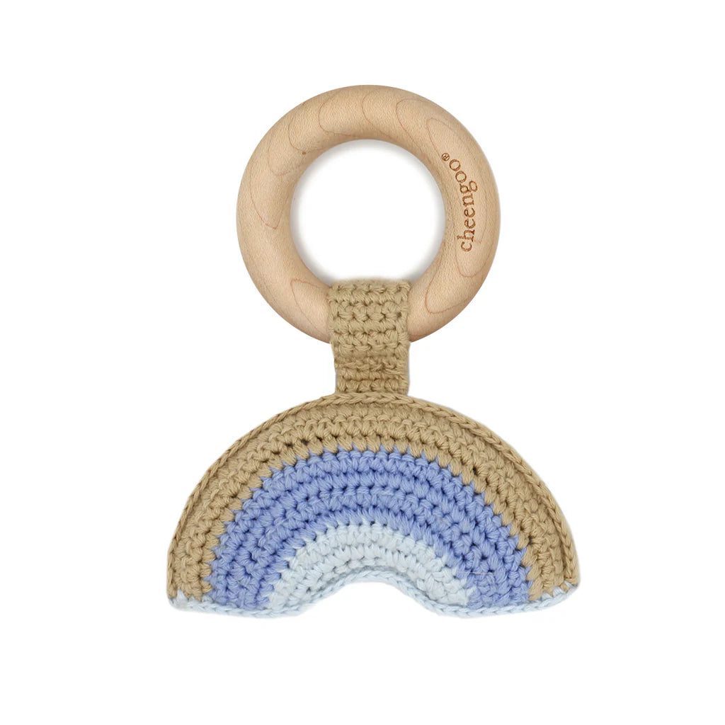 Rainbow Teething Rattle | Blue