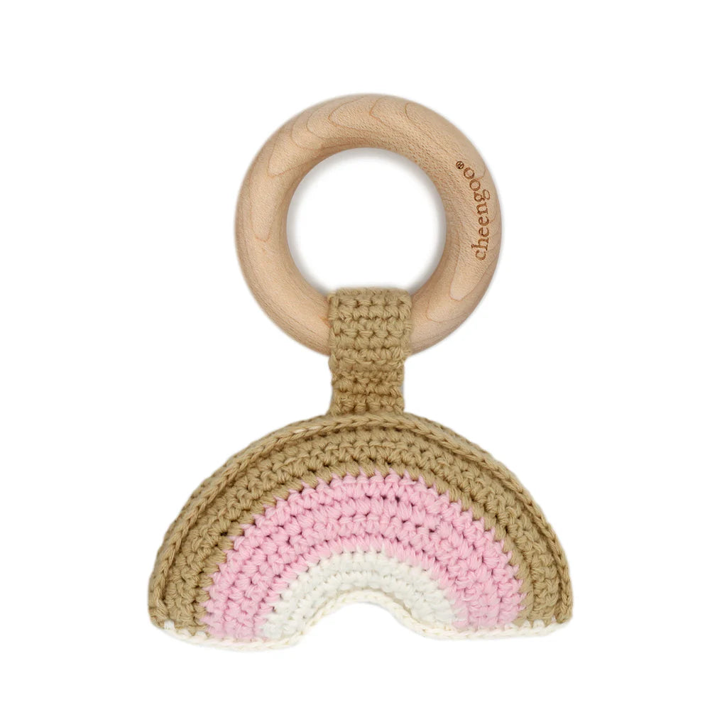 Rainbow Teething Rattle | Pink