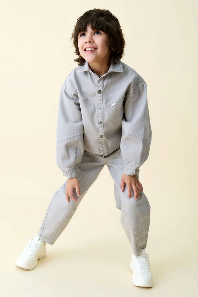 Kids Organic Cotton Denim Balloon Shirt | Harbor Mist