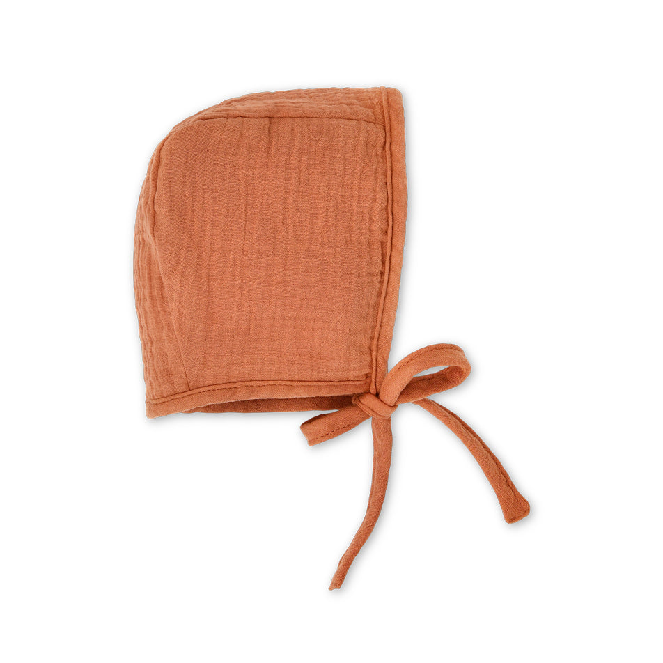 Baby Muslin Bonnet | Rust