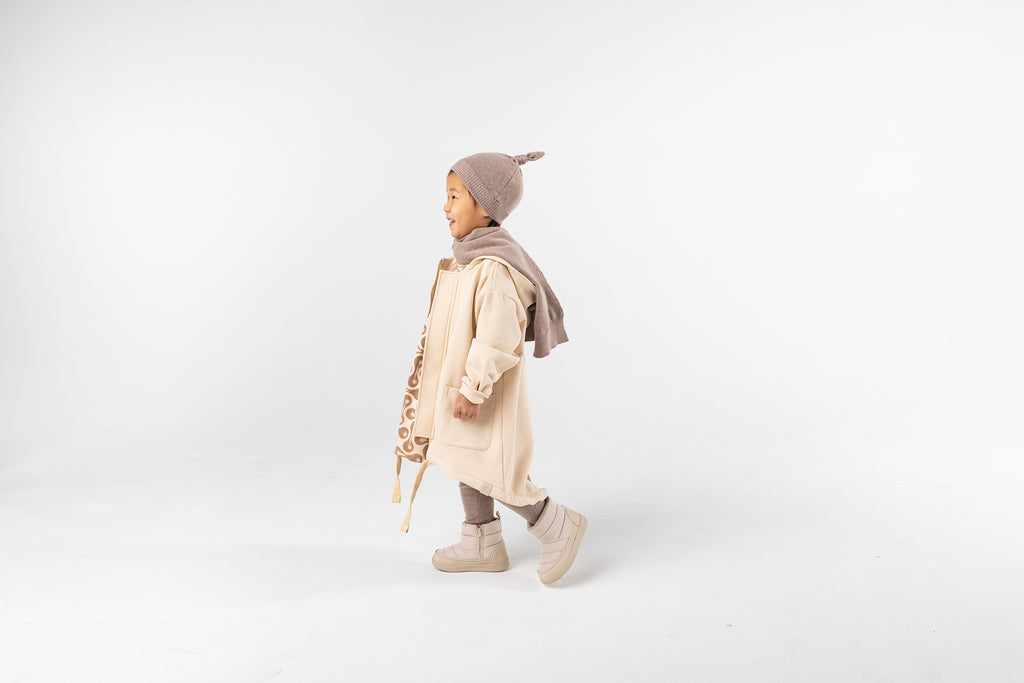 Kids Knot Beanie in Taupe Knit l OM685