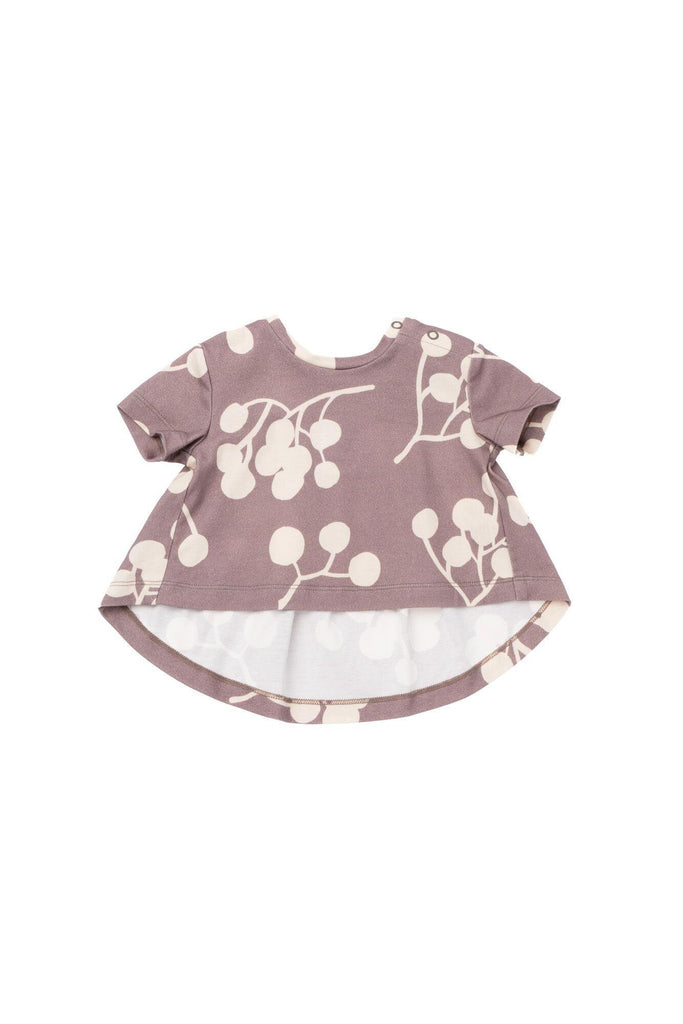 Baby T-Shirt with Ruffled Back - Stone Berries | OM441 - OMAMImini