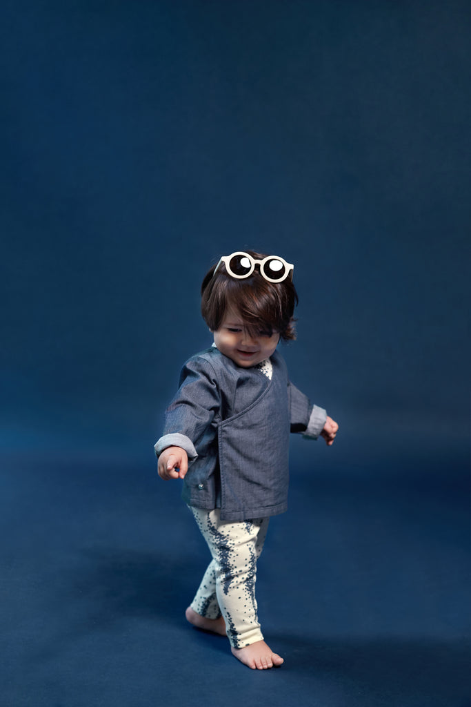 Baby Denim Kimono Cardigan | Indigo OM607