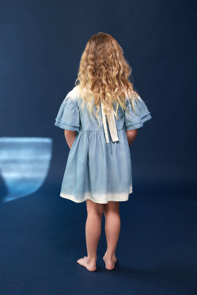 Fit & Flare Denim Dress | Light Blue OM572A