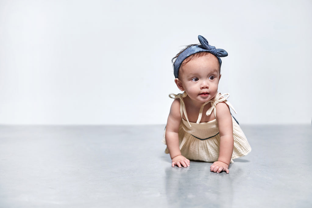 Baby Peplum Top with Ties | Cream OM598