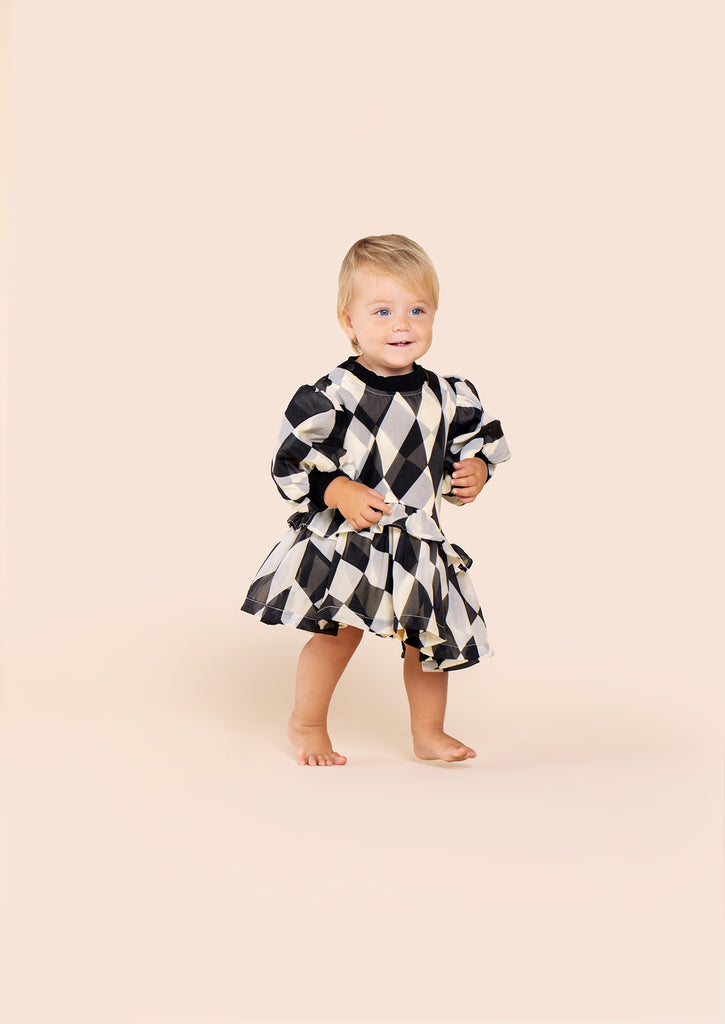 Baby Terry and Organza Dress l Black OM644
