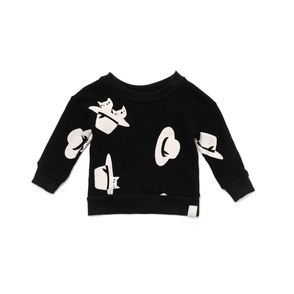 Baby Sweatshirt with Print | Black | OM409 - OMAMImini