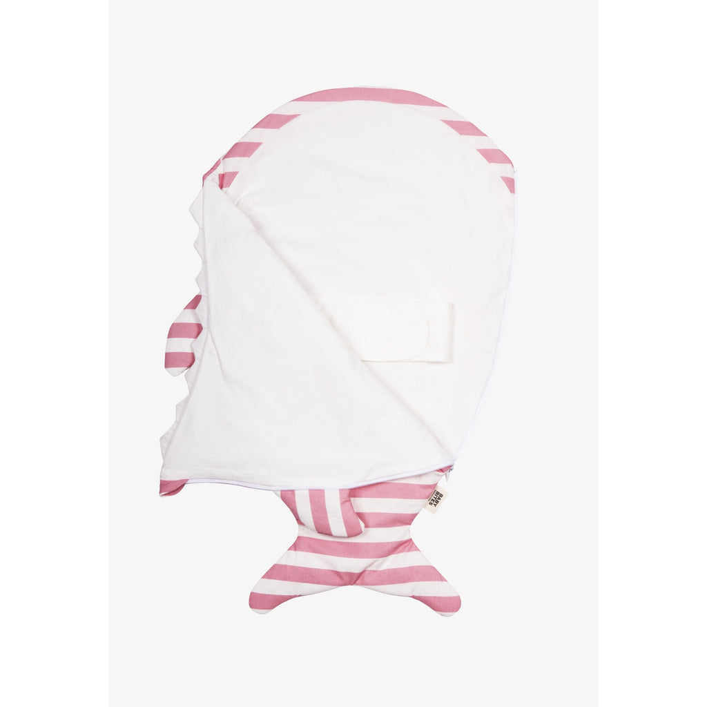 Newborn Shark Sleeping Bag | Pink Stripe