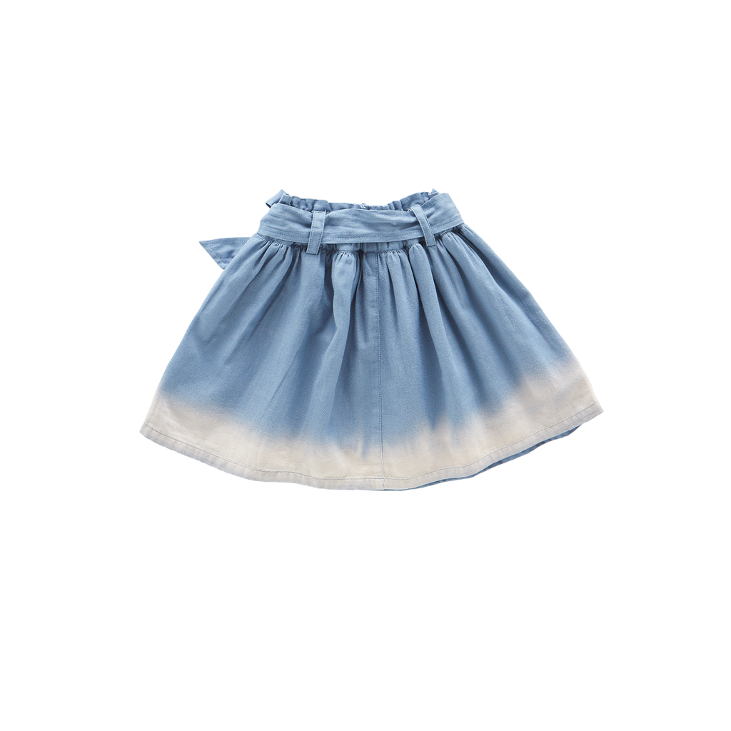 Denim Skirt with Belt | Light Blue OM574