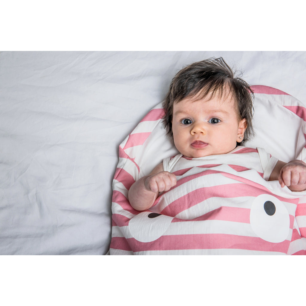 Newborn Shark Sleeping Bag | Pink Stripe