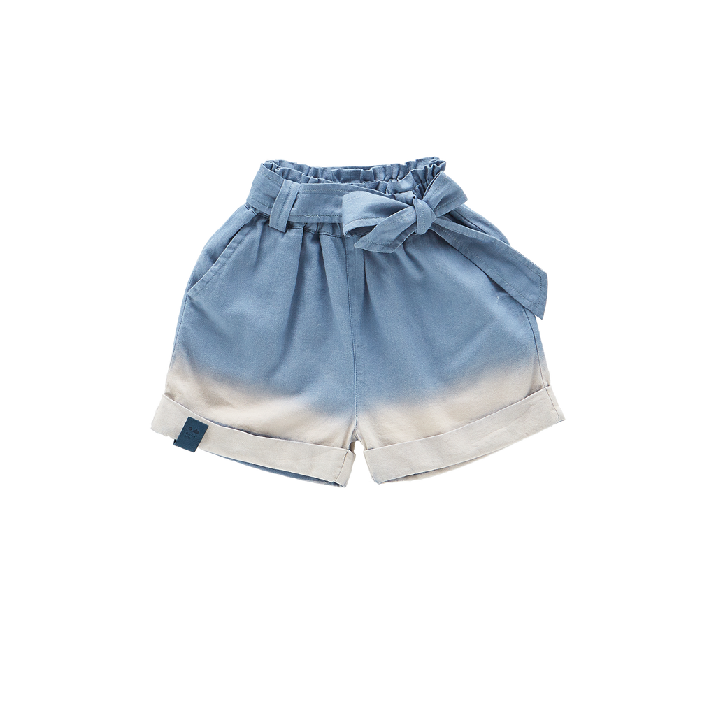 Girls Denim Shorts with Belt | Light Blue OM575