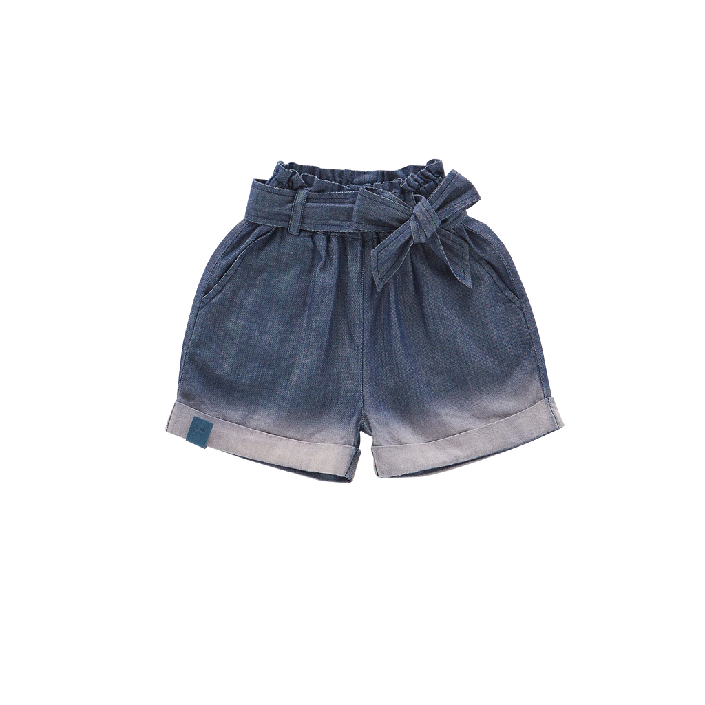 Girls Denim Shorts with Belt | Indigo OM575