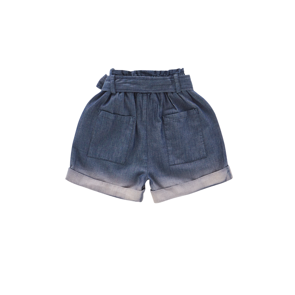 Girls Denim Shorts with Belt | Indigo OM575