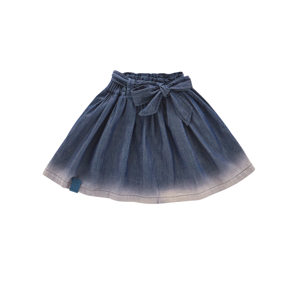 Denim Skirt with Belt | Indigo OM574