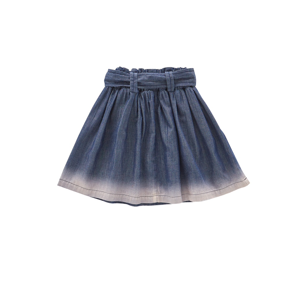 Denim Skirt with Belt | Indigo OM574