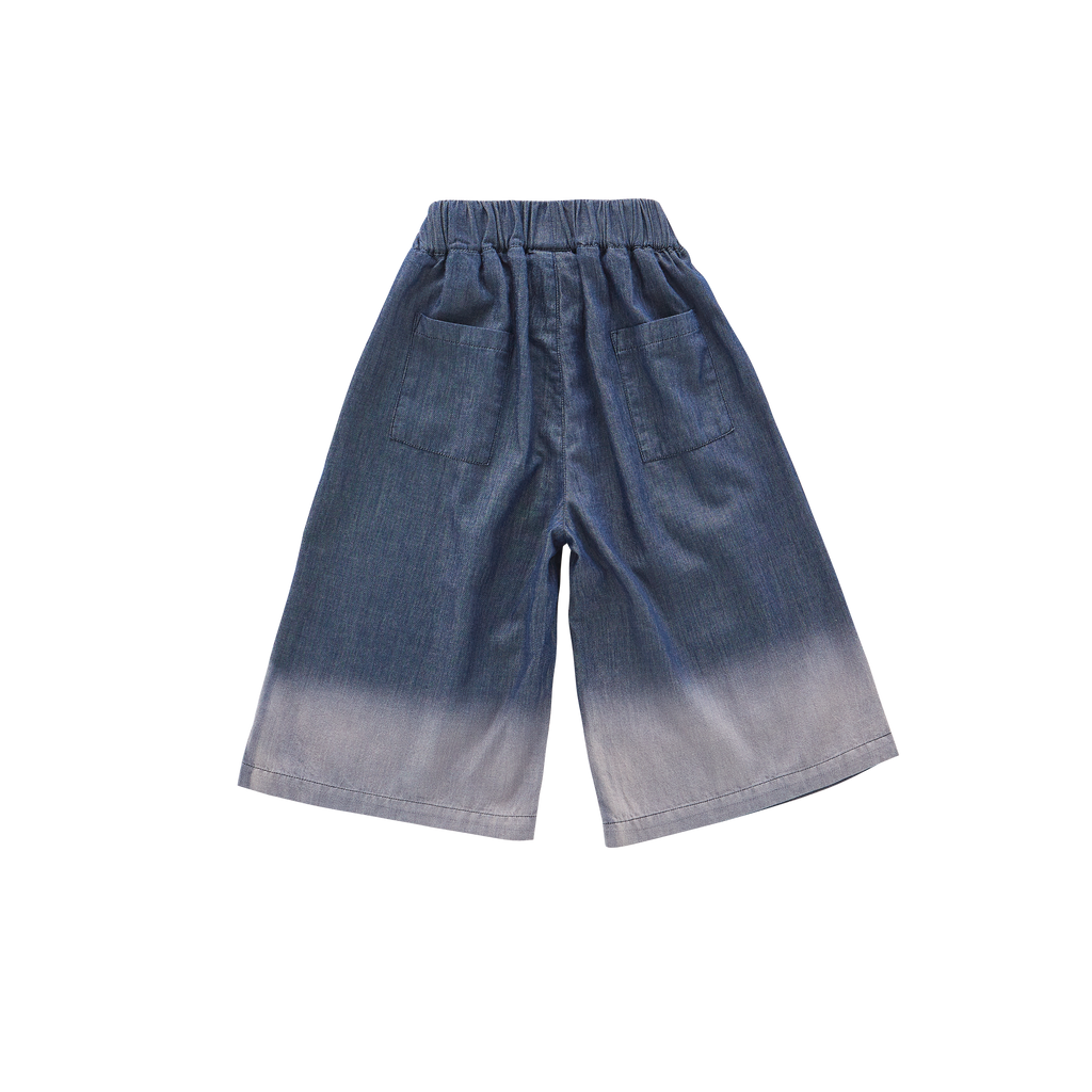 Denim Wide Pull-On Pants | Indigo OM583
