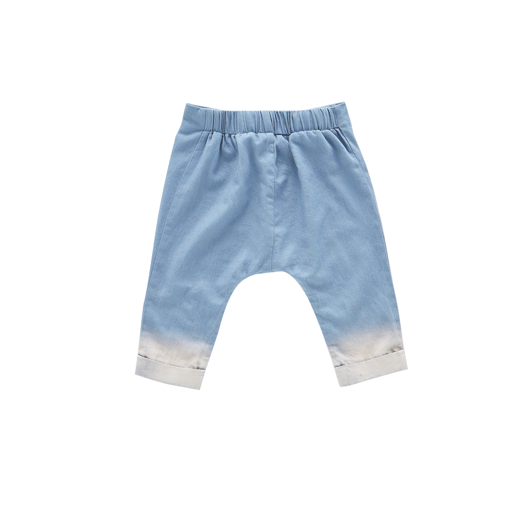 Denim Baby Joggers with Front Pleat | Light Blue OM608B
