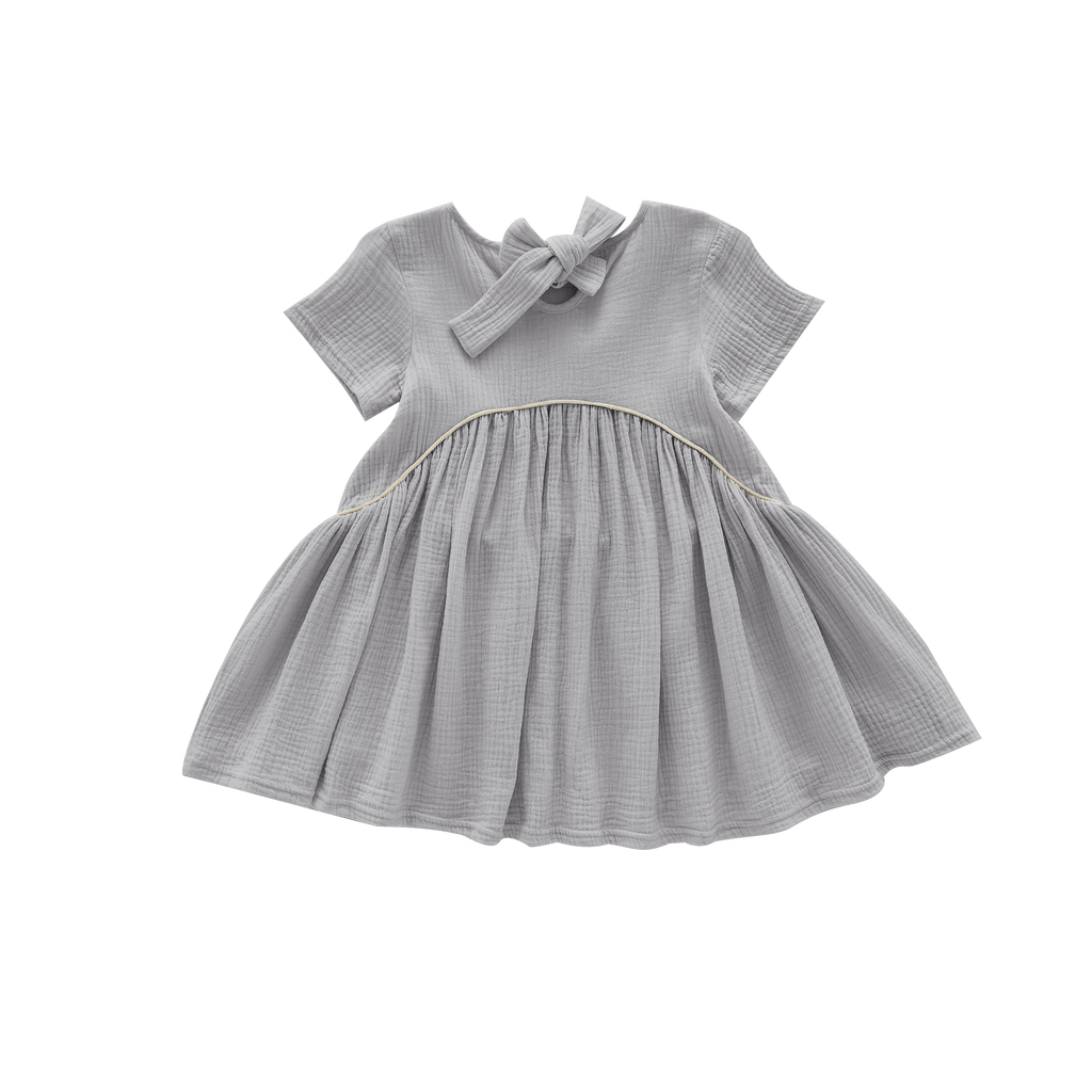 Grey Frocks For Baby Girl Hi-Low Drop Waist Dress For Girls In Light Grey OMAMImini Grey Frocks For Baby Girl Hi-Low Drop Waist Dress For Girls In Light Grey OMAMImini