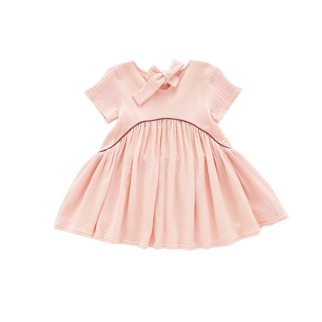 Girls Hi-Low Drop Waist Dress in Pink OMAMImini Girls Hi-Low Drop Waist Dress in Pink OMAMImini