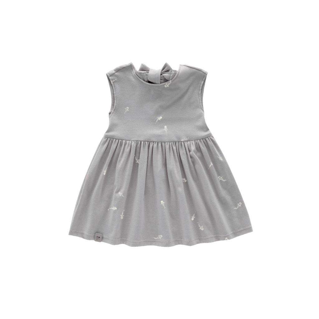 Fit & Flare Jersey Dress in Grey for Kids OMAMImini Fit & Flare Jersey Dress in Grey for Kids OMAMImini
