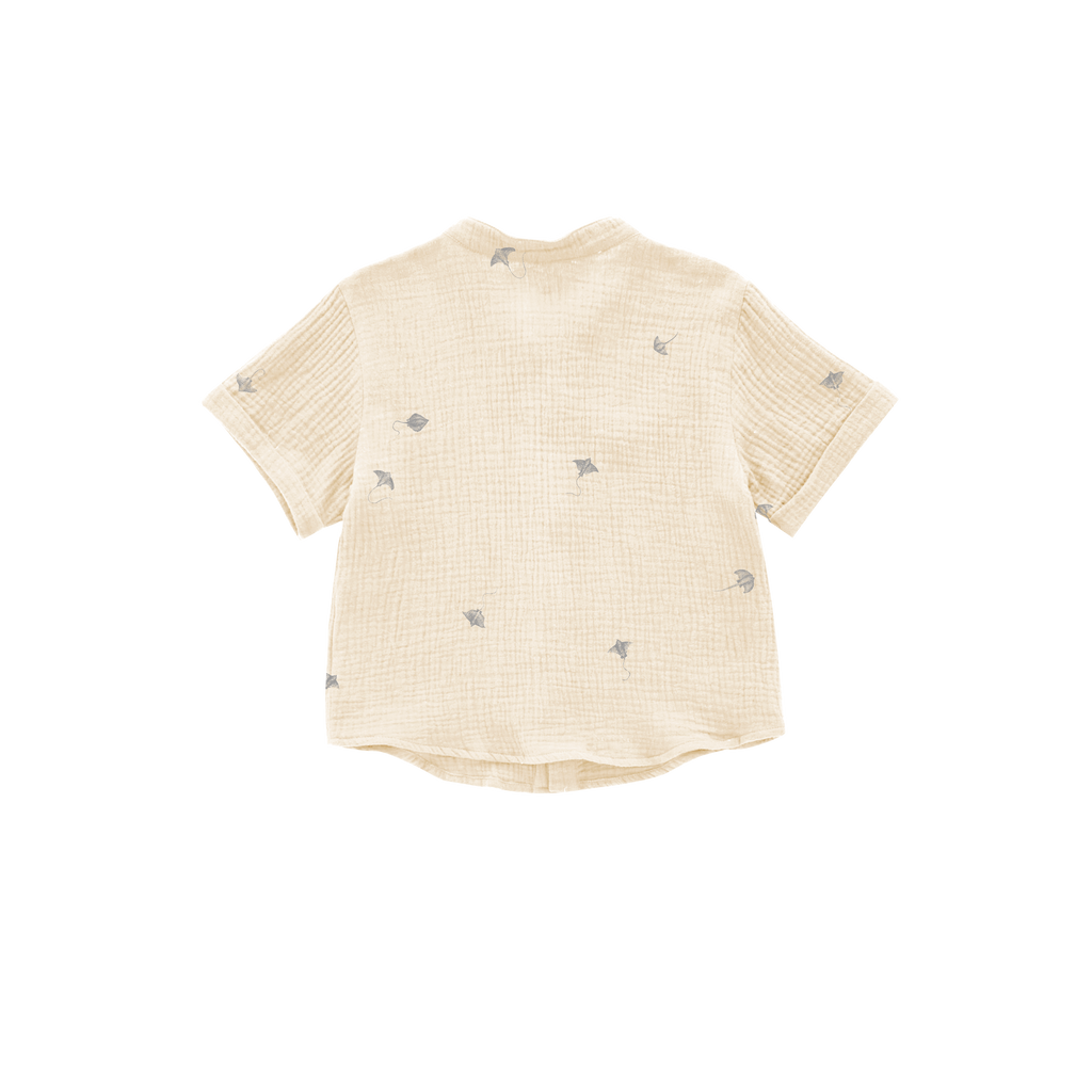 Gauze Button Up Shirt | Cream OM588B
