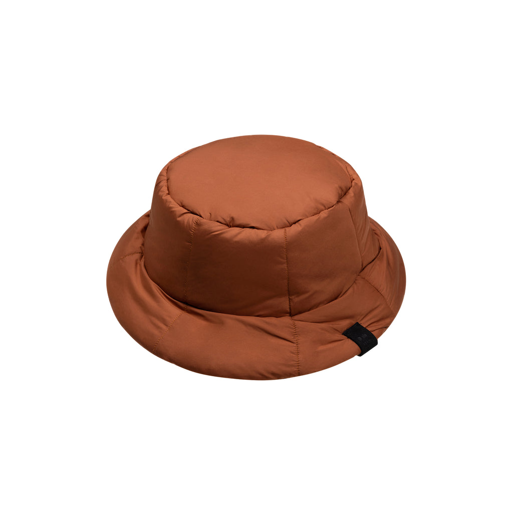 Kids Quilted Nylon Bucket Hat l Rust OM630