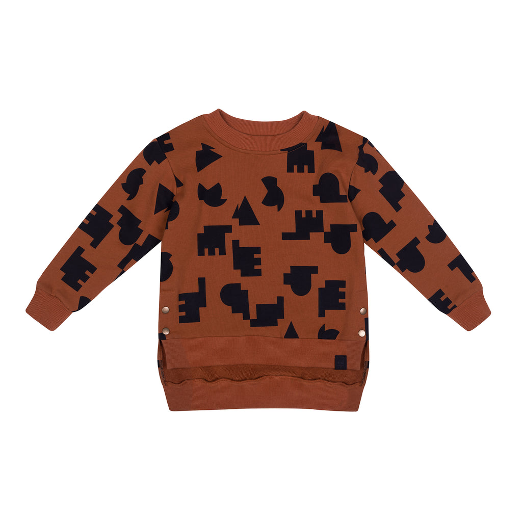 Kids Hi-Low Terry Sweatshirt l Rust OM639