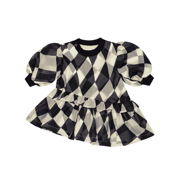 Baby Terry and Organza Dress in Black – OMAMImini