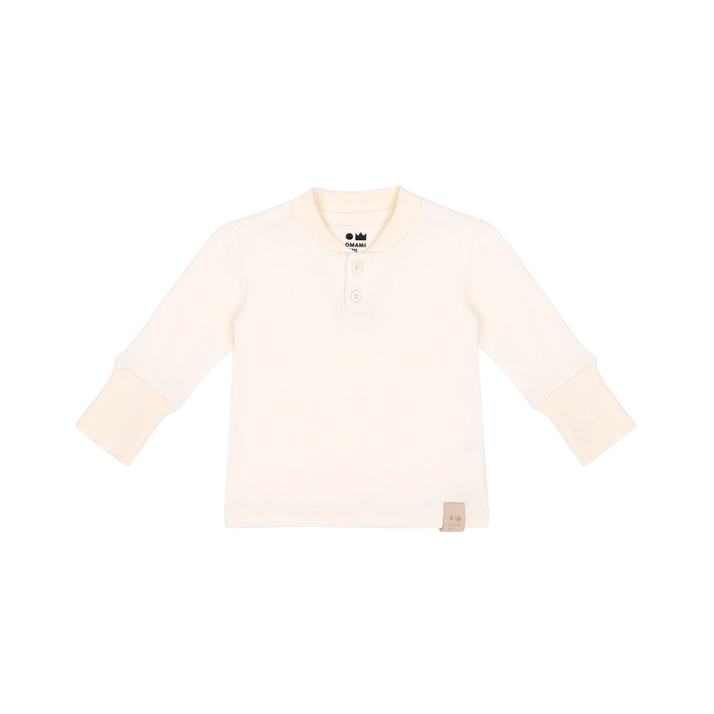 Baby Henley with Long Sleeve l Off-white OM649