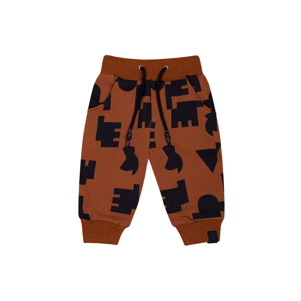 Baby Terry Joggers with Print l Rust OM650B