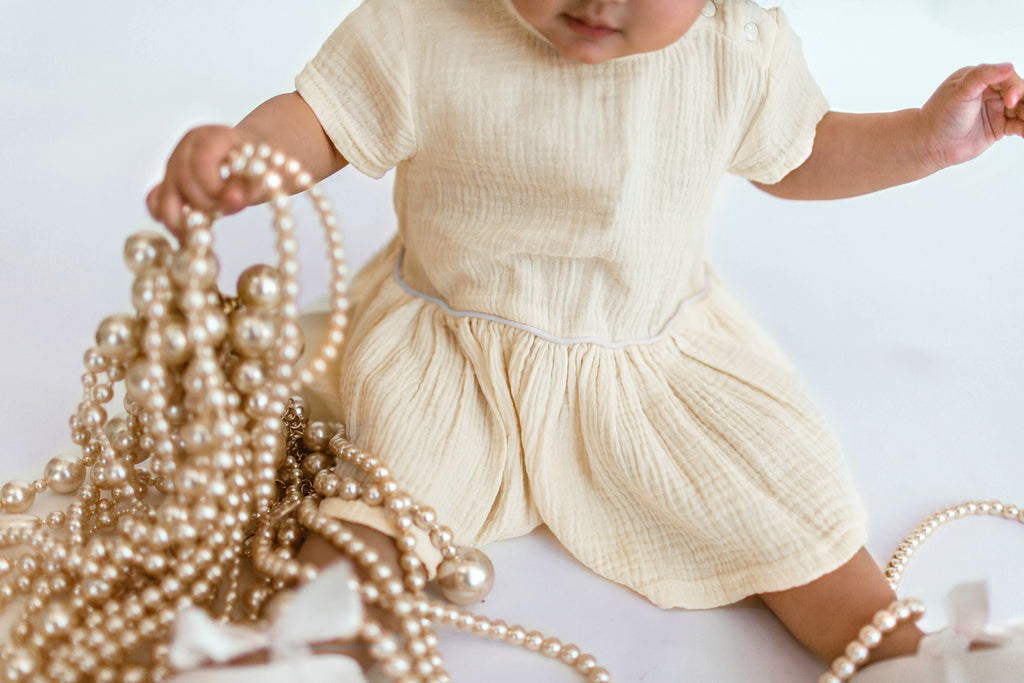 Baby Hi-Low Dress | Cream OM603