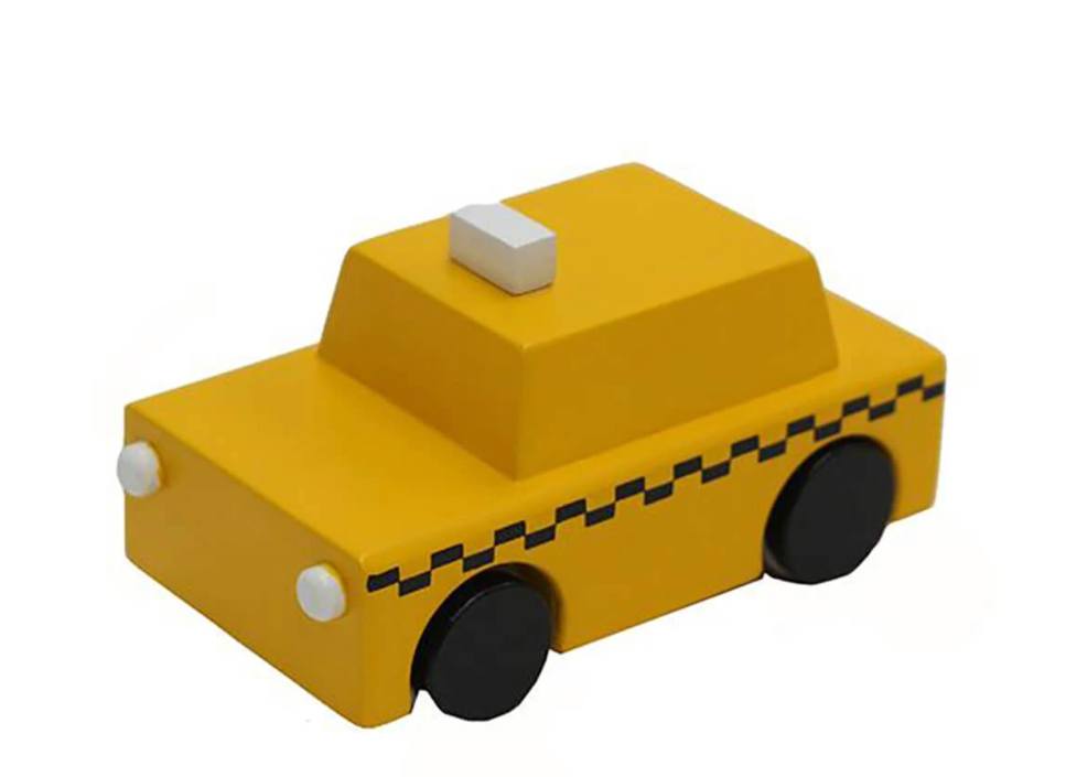 NY Taxi Wind Up Wooden Car | Yellow