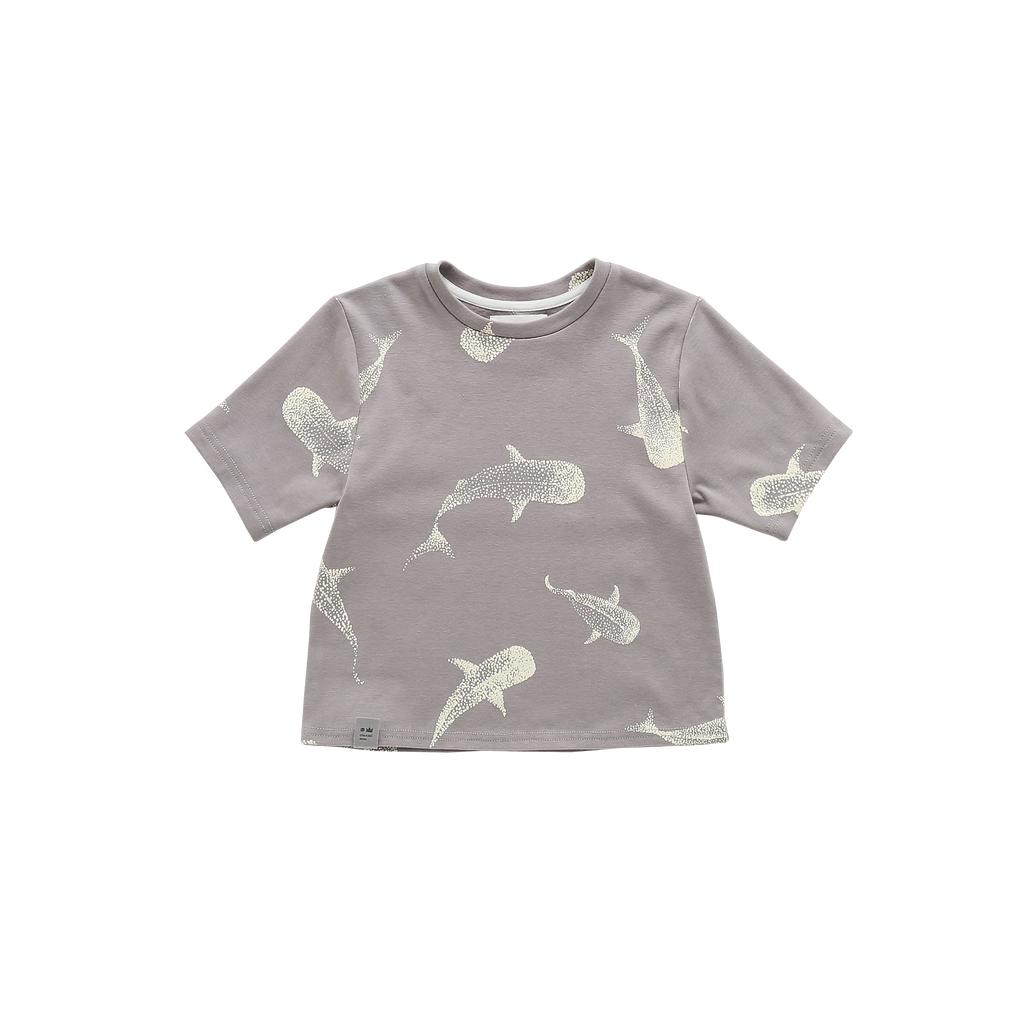 Boxy T-Shirt with All Over Print | Grey OM586