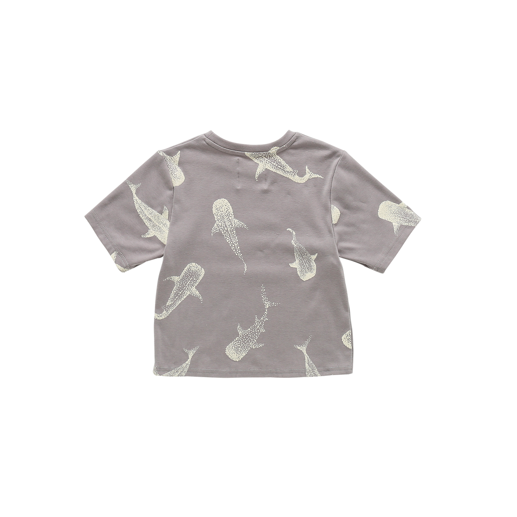 Boxy T-Shirt with All Over Print | Grey OM586