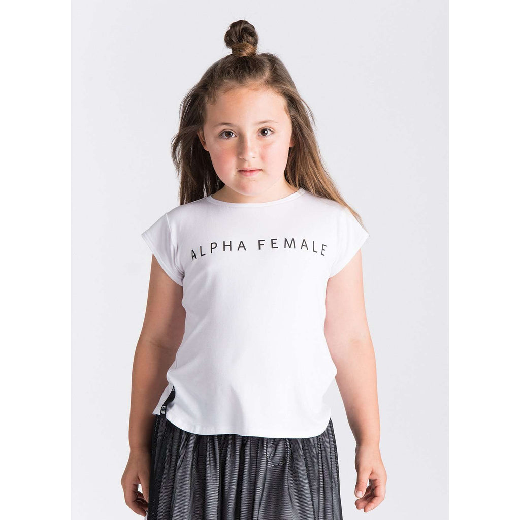 OMAMIMINI:Alpha Female T-shirt | Girls | White OM229G