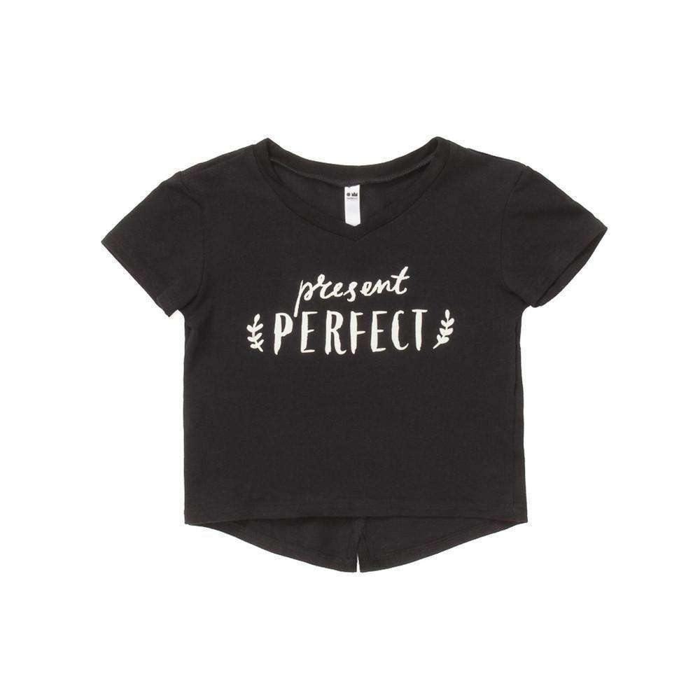 OMAMIMINI:Boys T-shirt with 'Present Perfect' Print | Black OM96