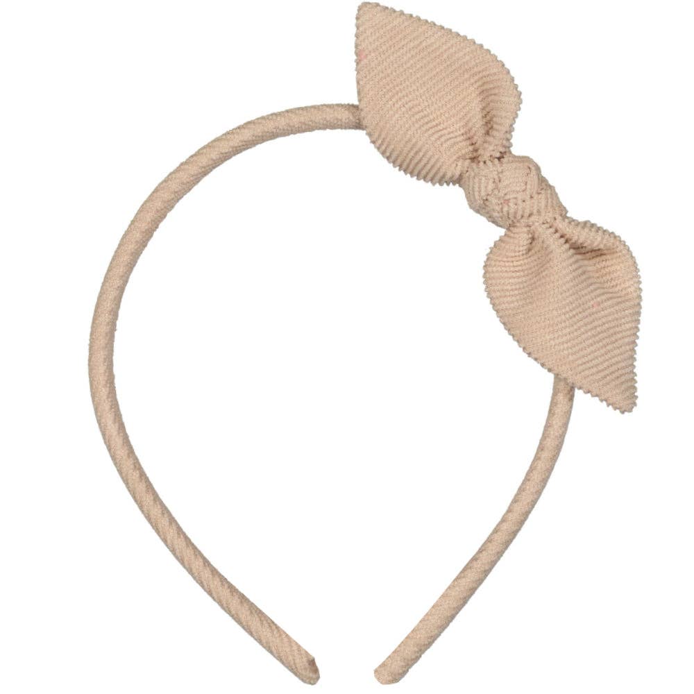 Bunny bow headband - Ecru corduroy